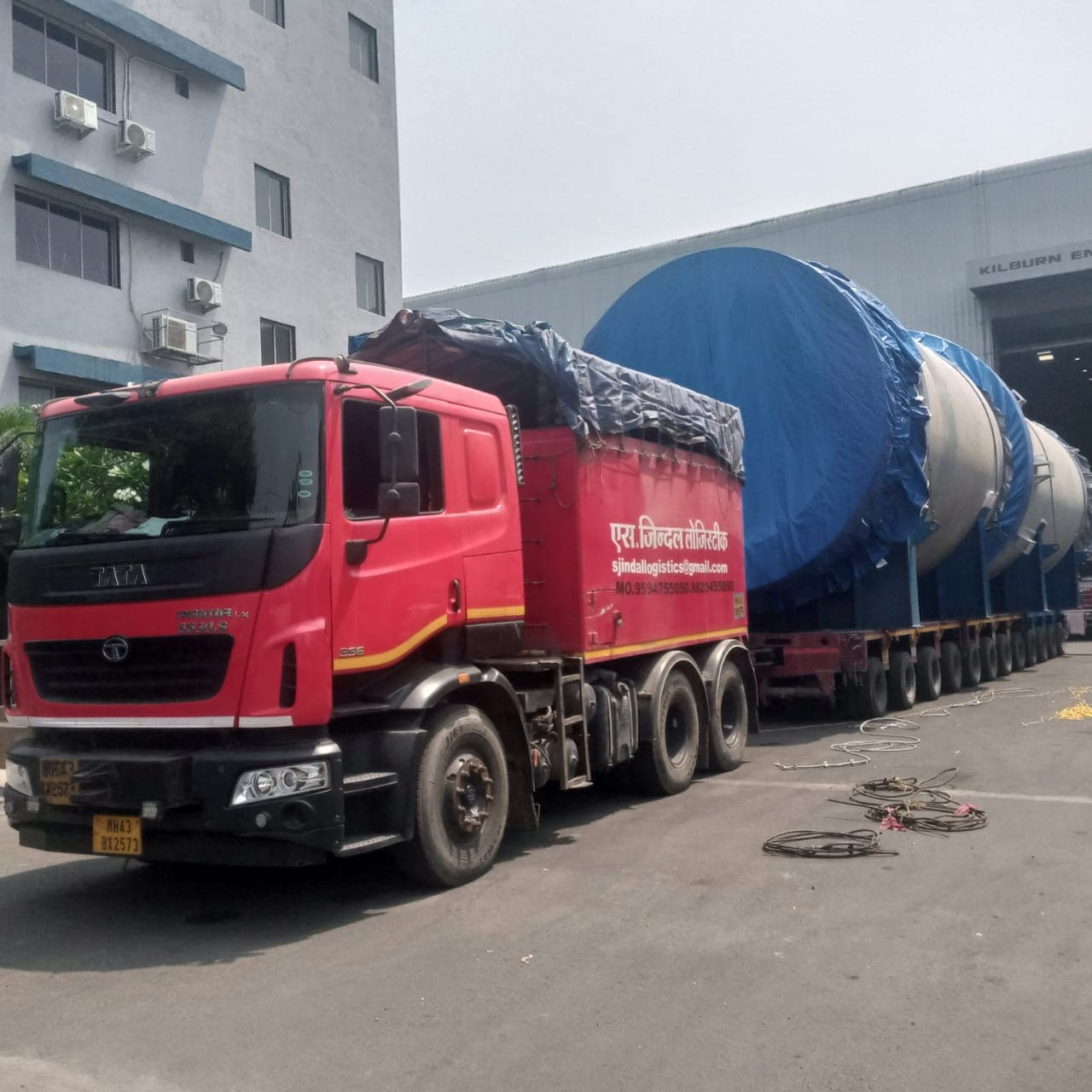 150 MT cargo, 18 feet wide and 18 feet high, on 12 axle lines — delivered direct from factory to port.