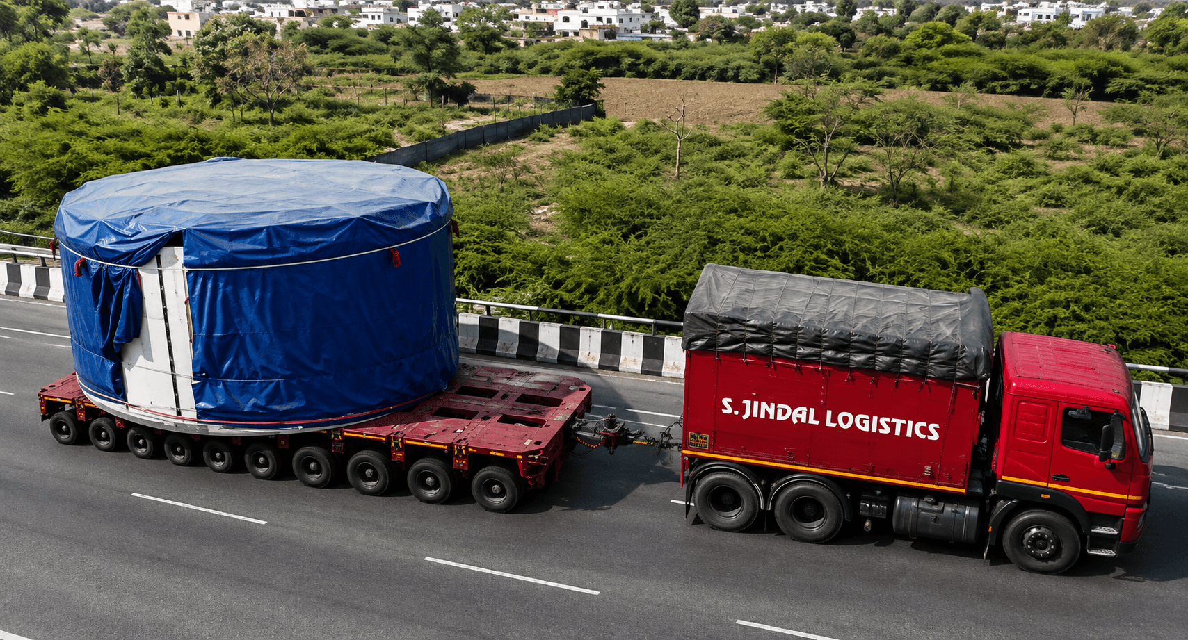 100 MT, 23 feet wide — Mumbai to Delhi.